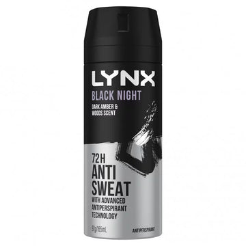 6 Pack x Lynx Black Night Deodorant – Body Spray – 106g/165ml